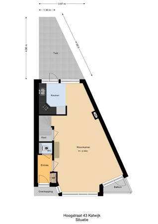 Floorplan - Hoogstraat 43, 2225 BD Katwijk